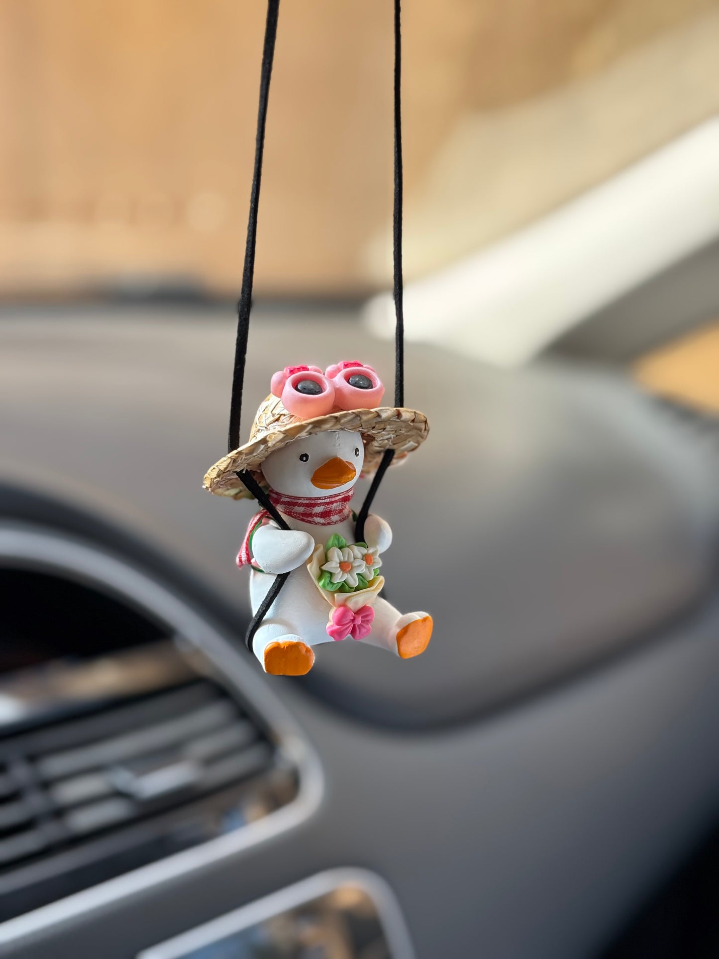 Flowers Duck Mirror Pendant