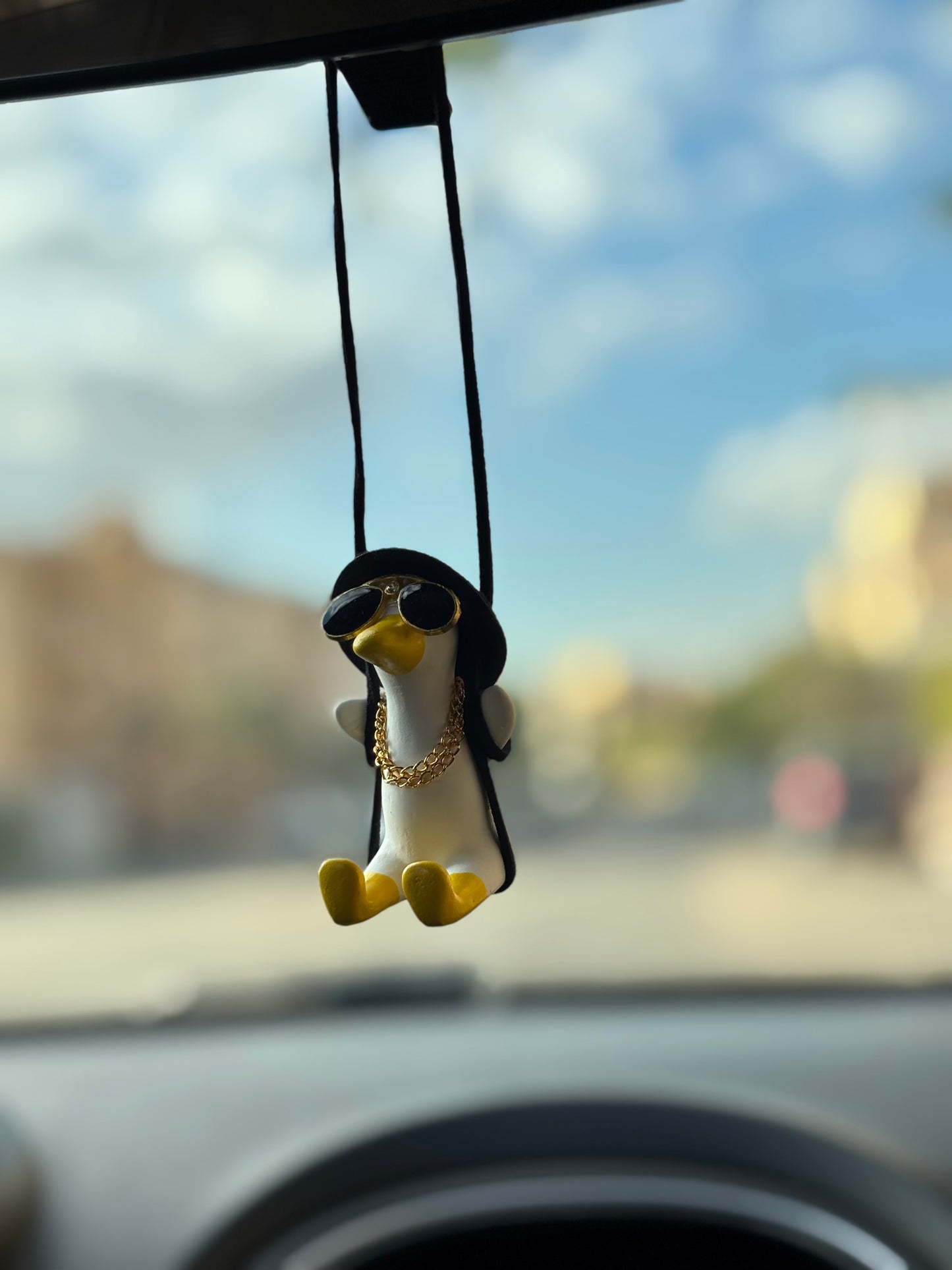 Yellow Duck Mirror Pendant