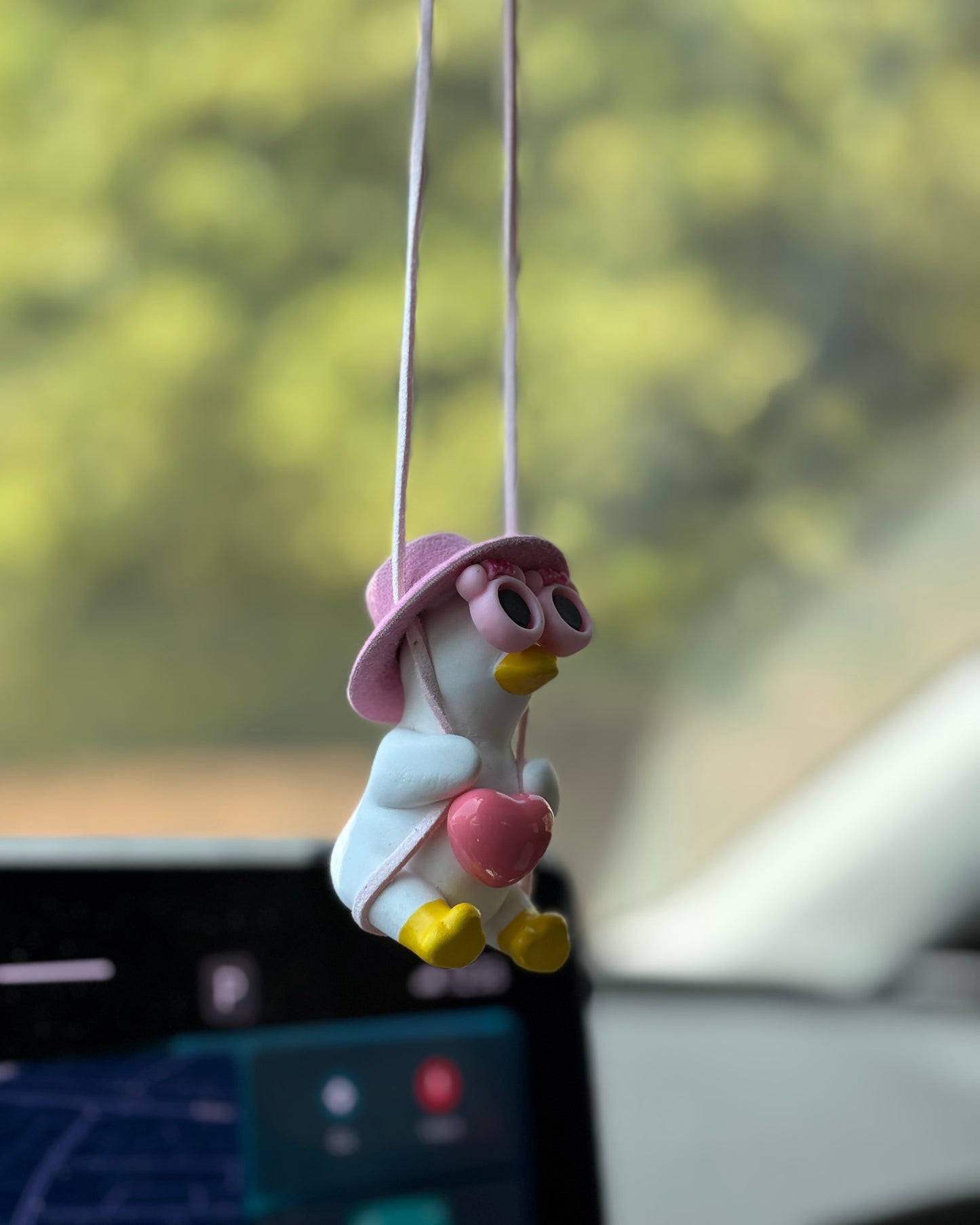 Heart Duck Mirror Pendant