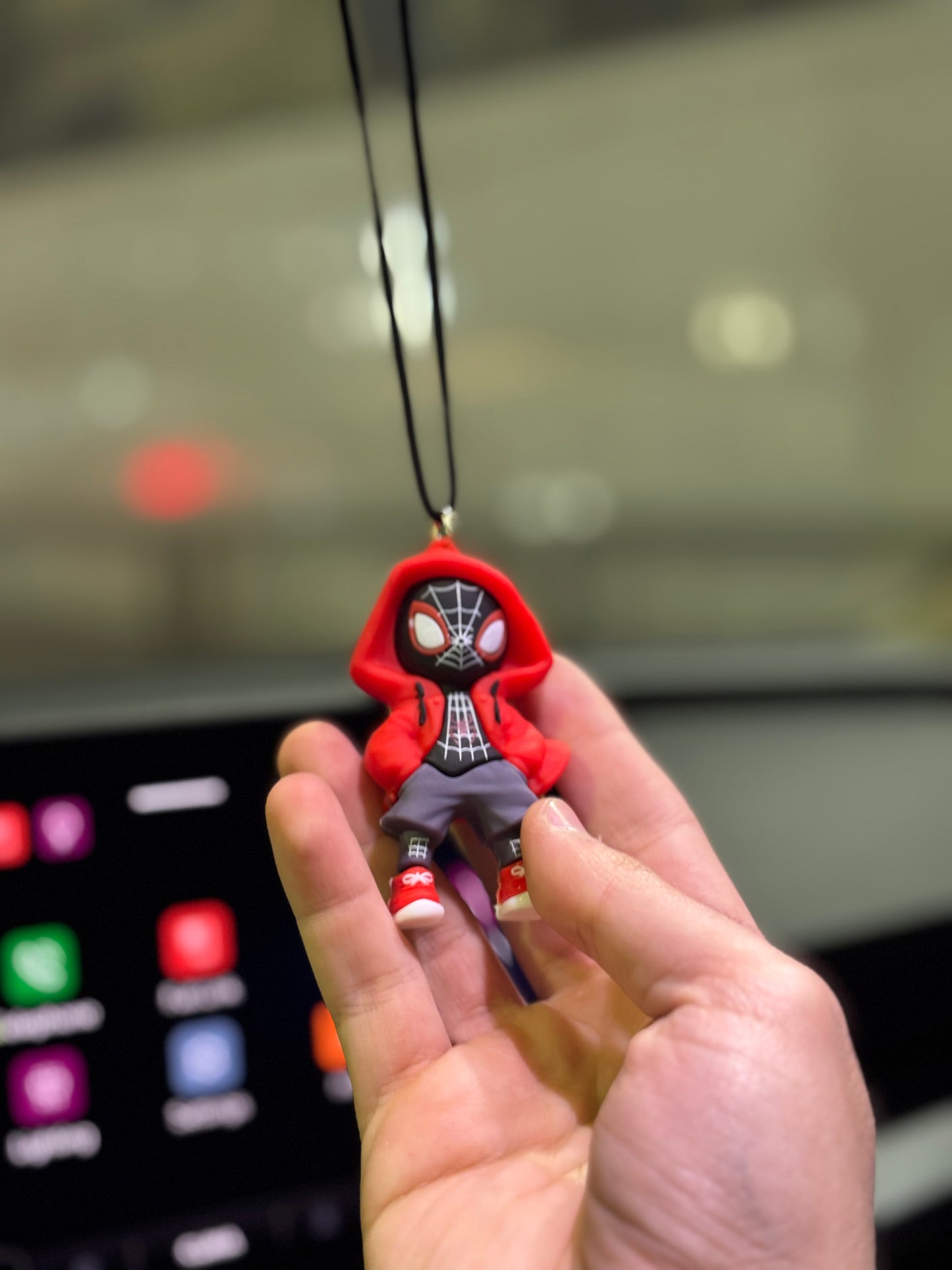 Red Spiderman Mirror Pendant