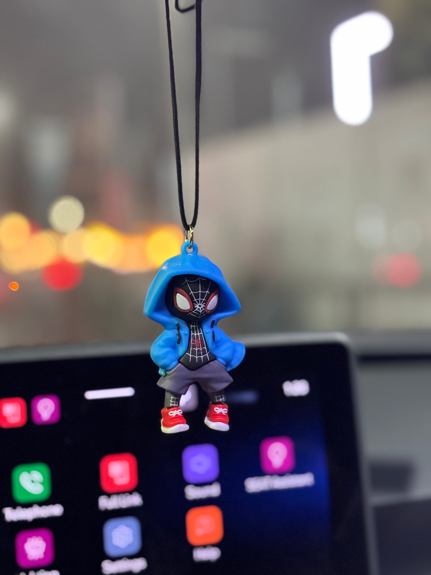Blue Spiderman Mirror Pendant