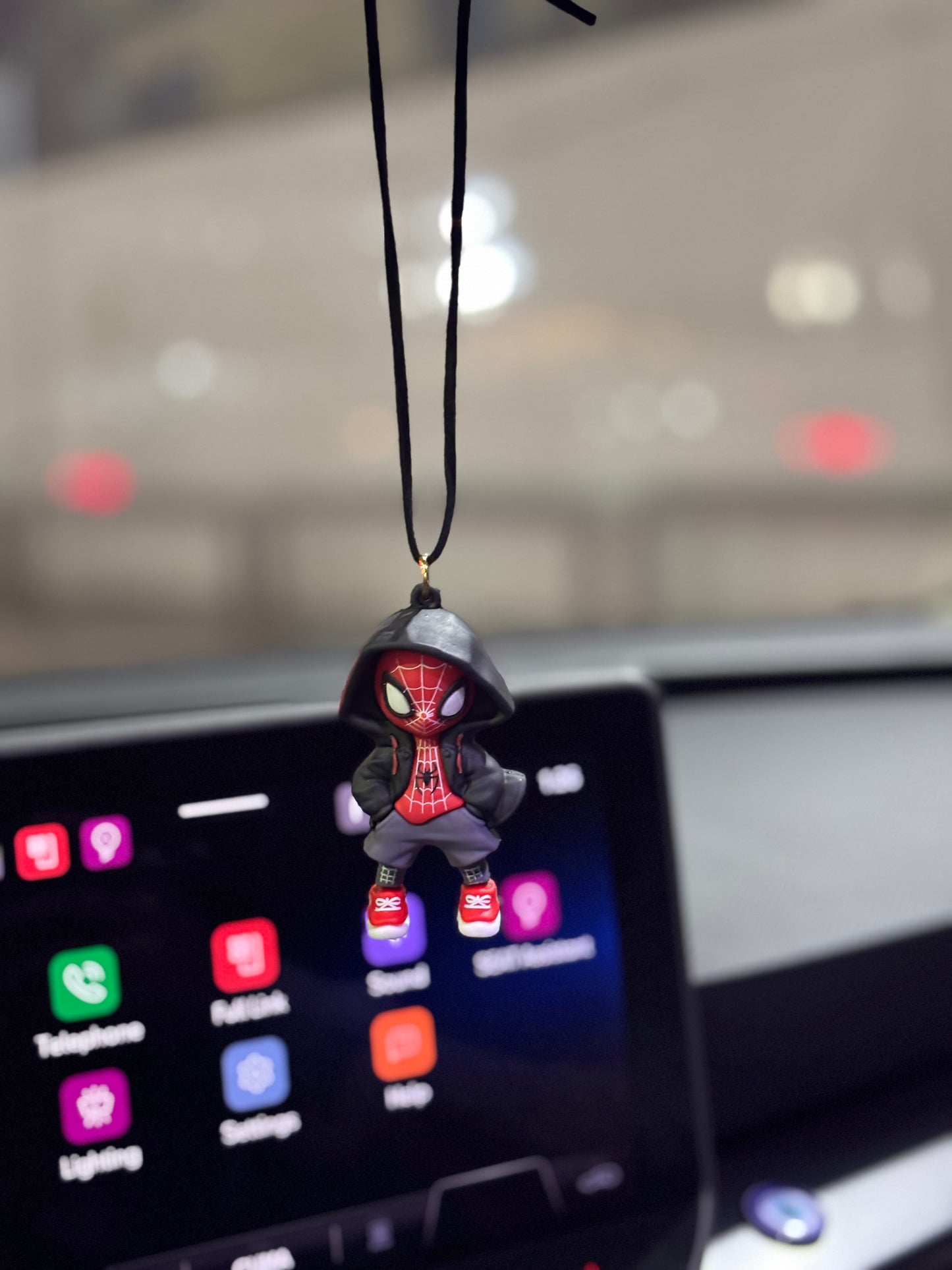 Black Spiderman Mirror Pendant