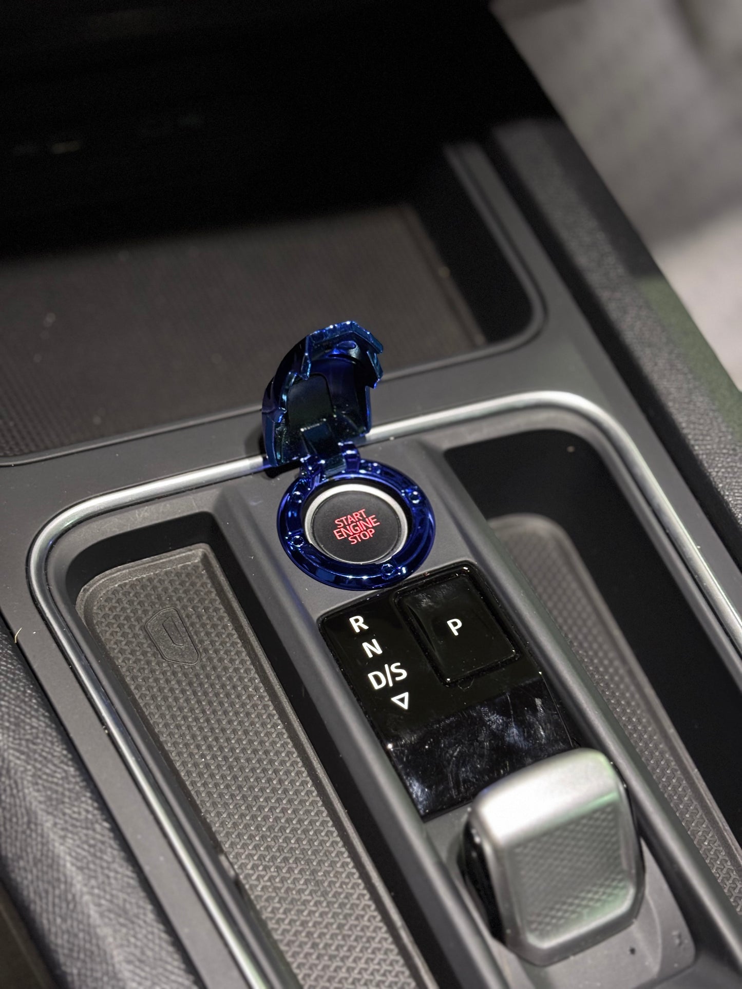 Blue Ironman Start Stop Button Cover