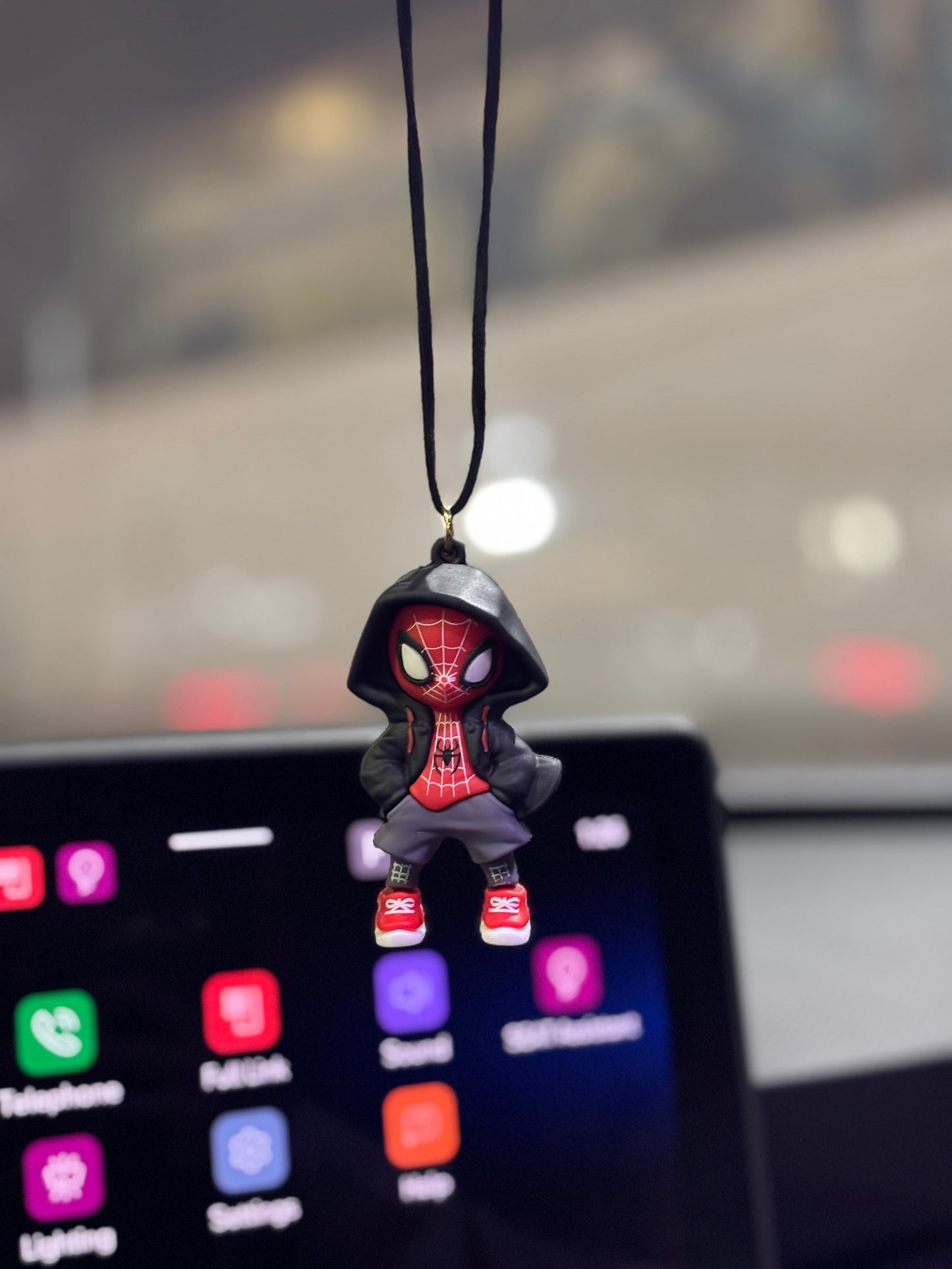 Black Spiderman Mirror Pendant