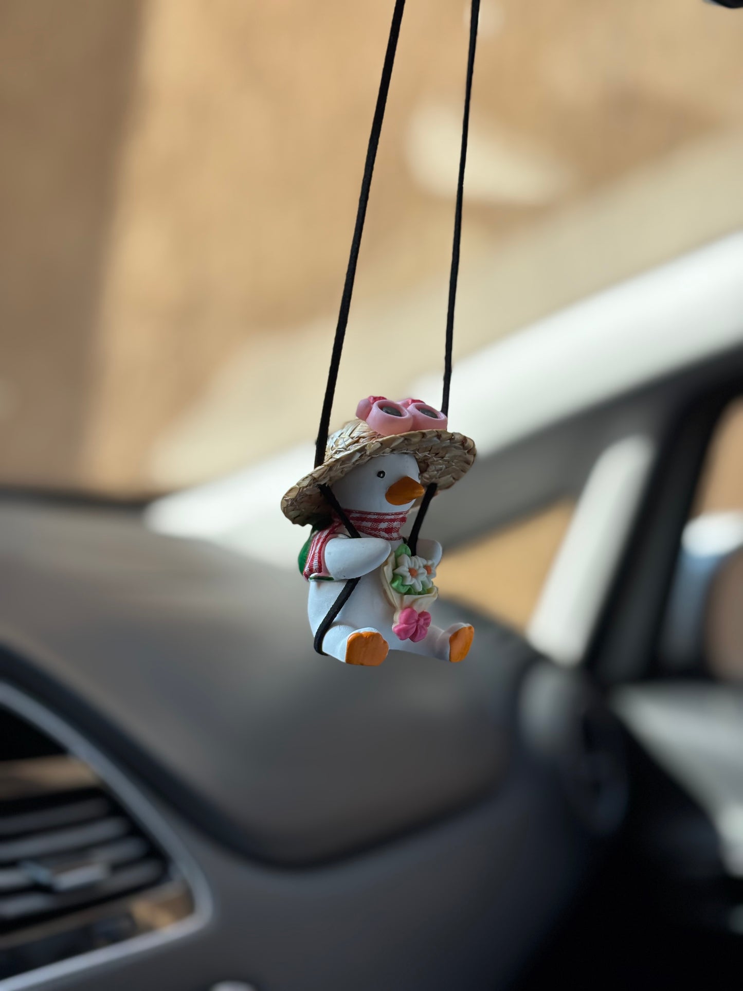 Flowers Duck Mirror Pendant