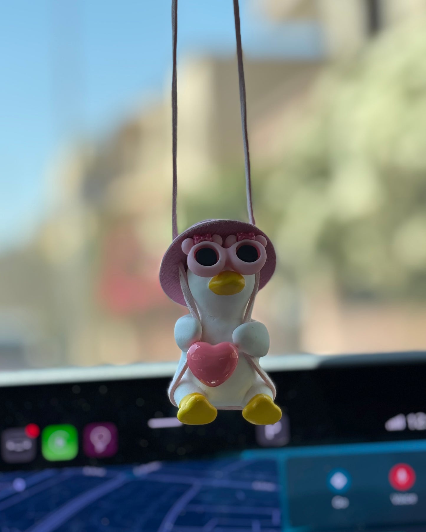 Heart Duck Mirror Pendant