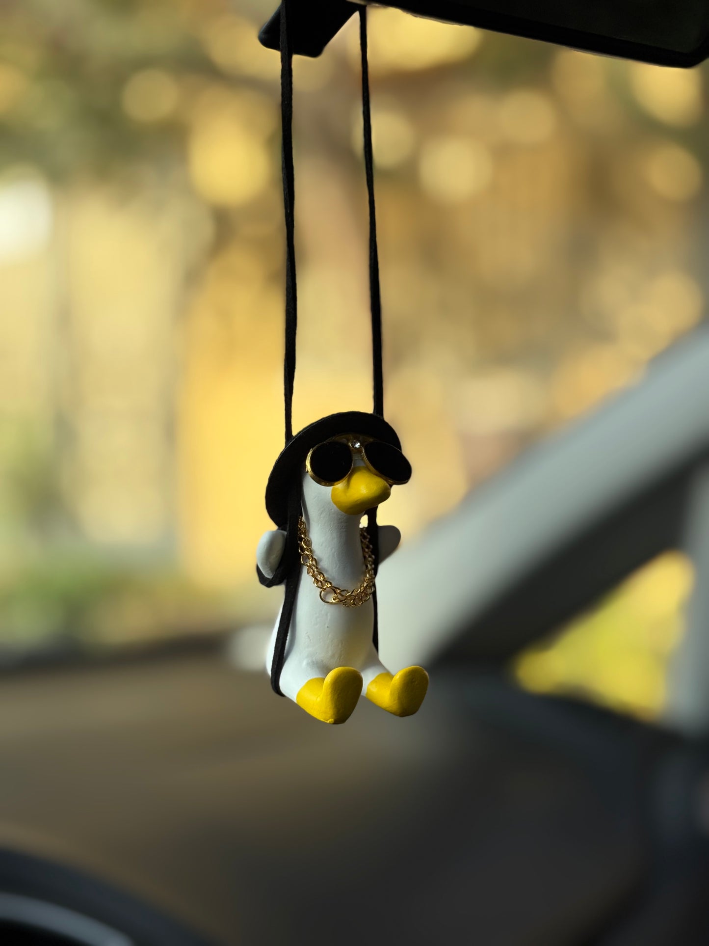 Yellow Duck Mirror Pendant