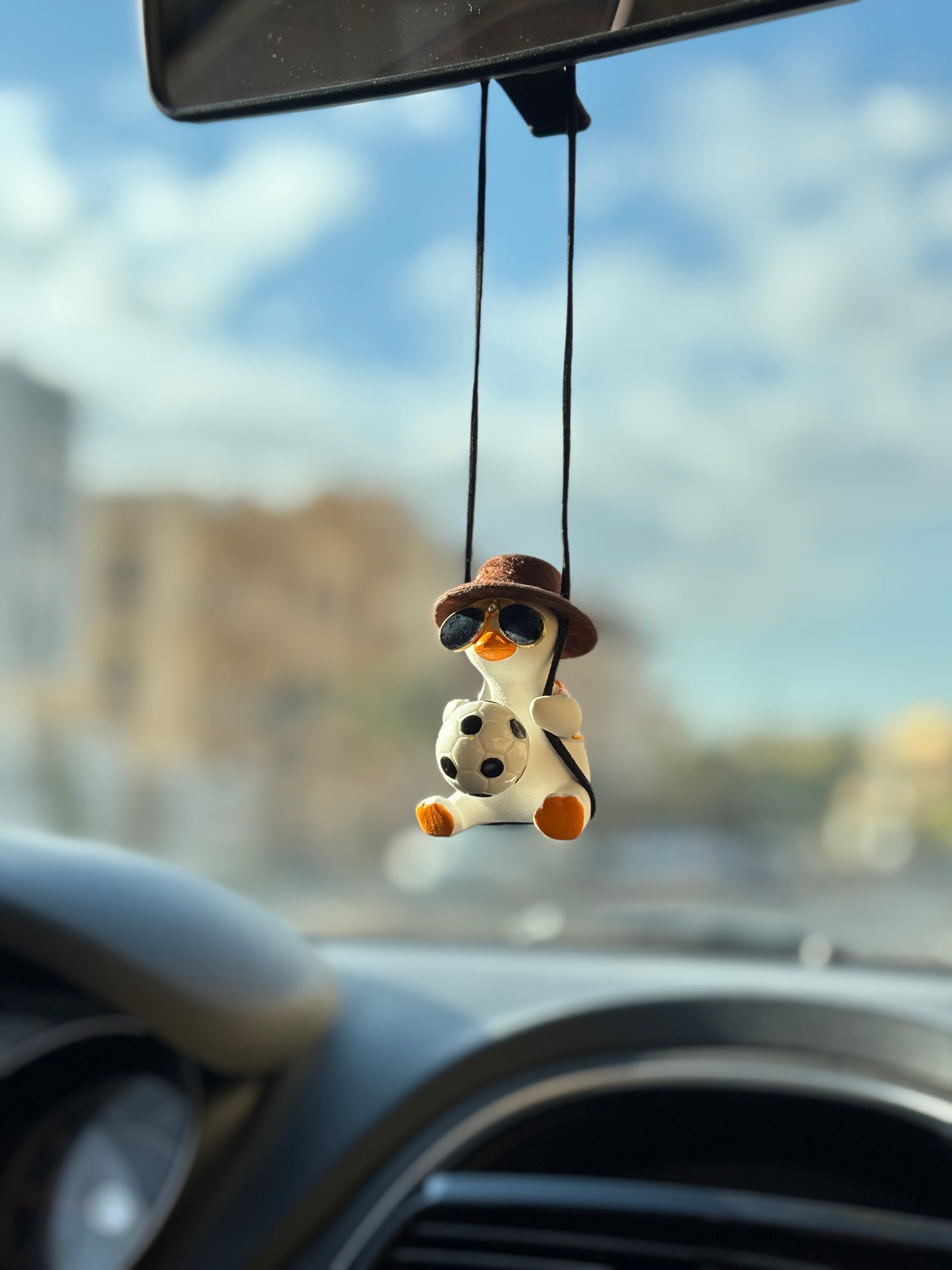 Football Duck Mirror Pendant