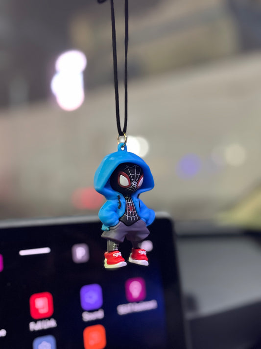 Blue Spiderman Mirror Pendant