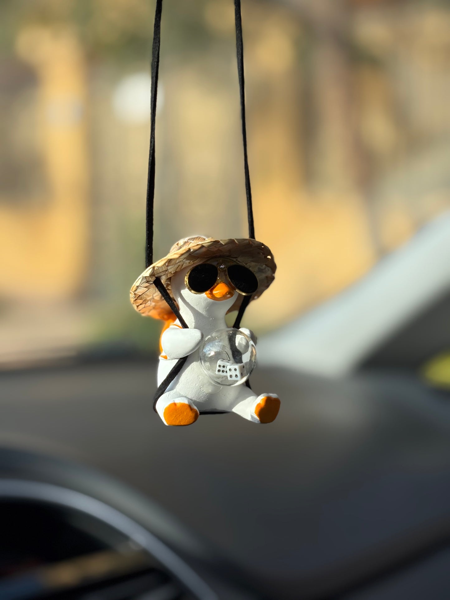 Dice Duck Mirror Pendant