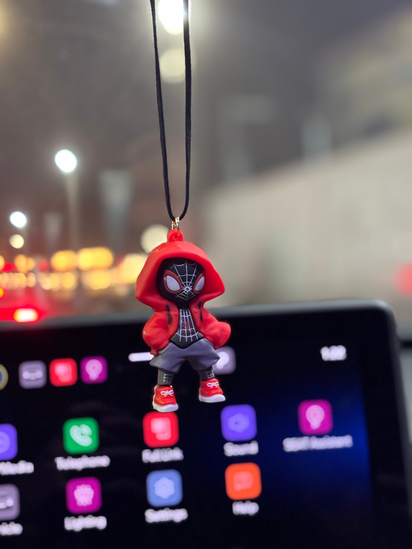 Red Spiderman Mirror Pendant