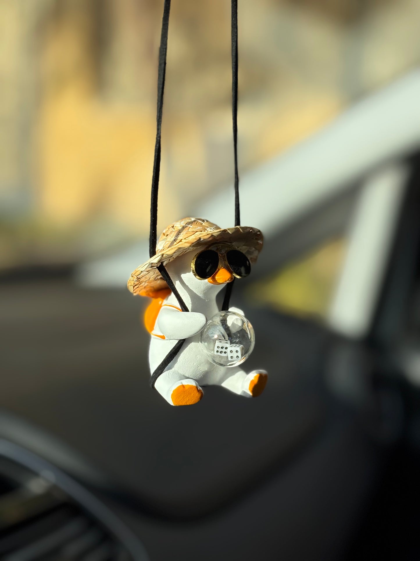 Dice Duck Mirror Pendant