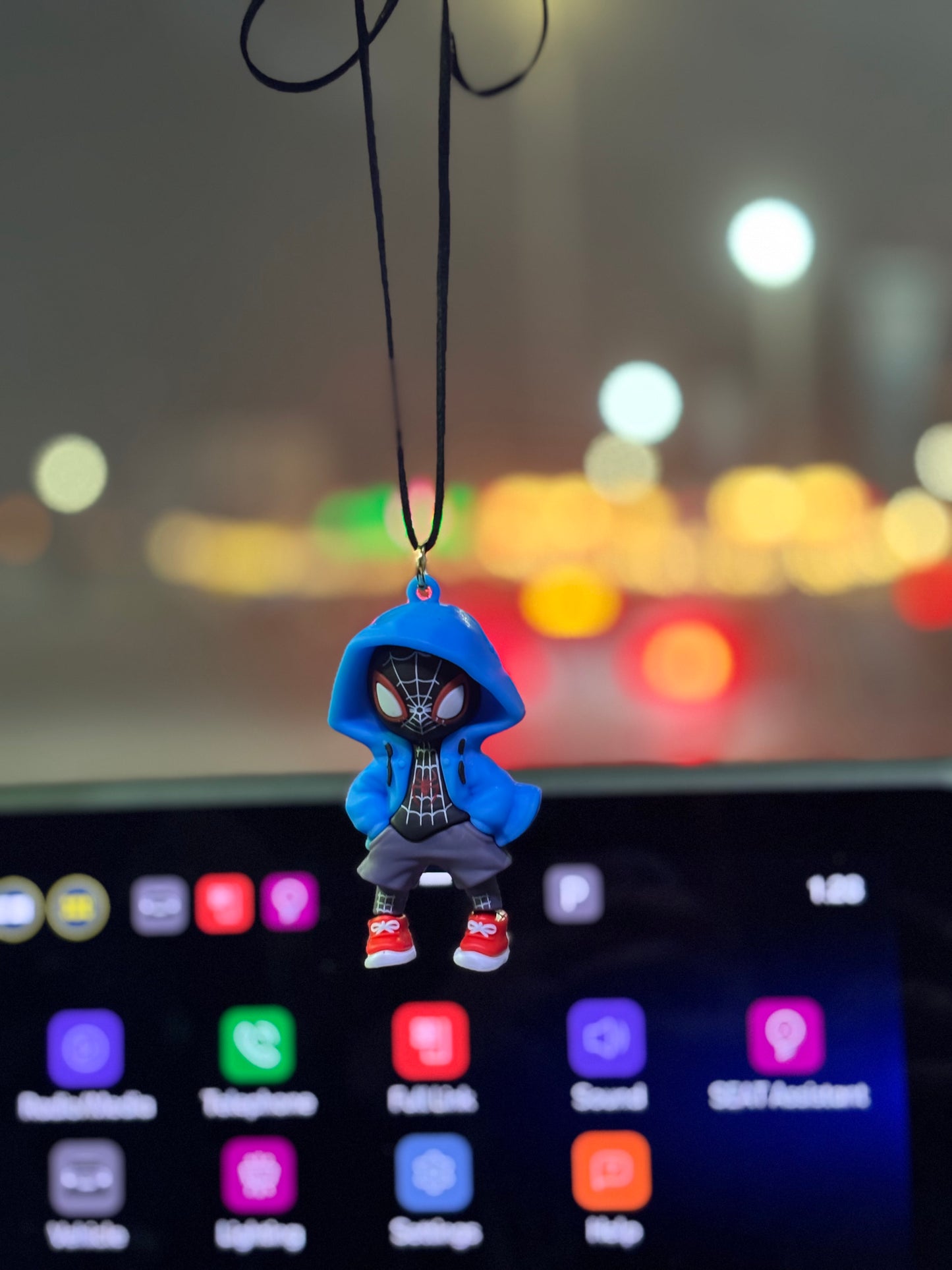 Blue Spiderman Mirror Pendant
