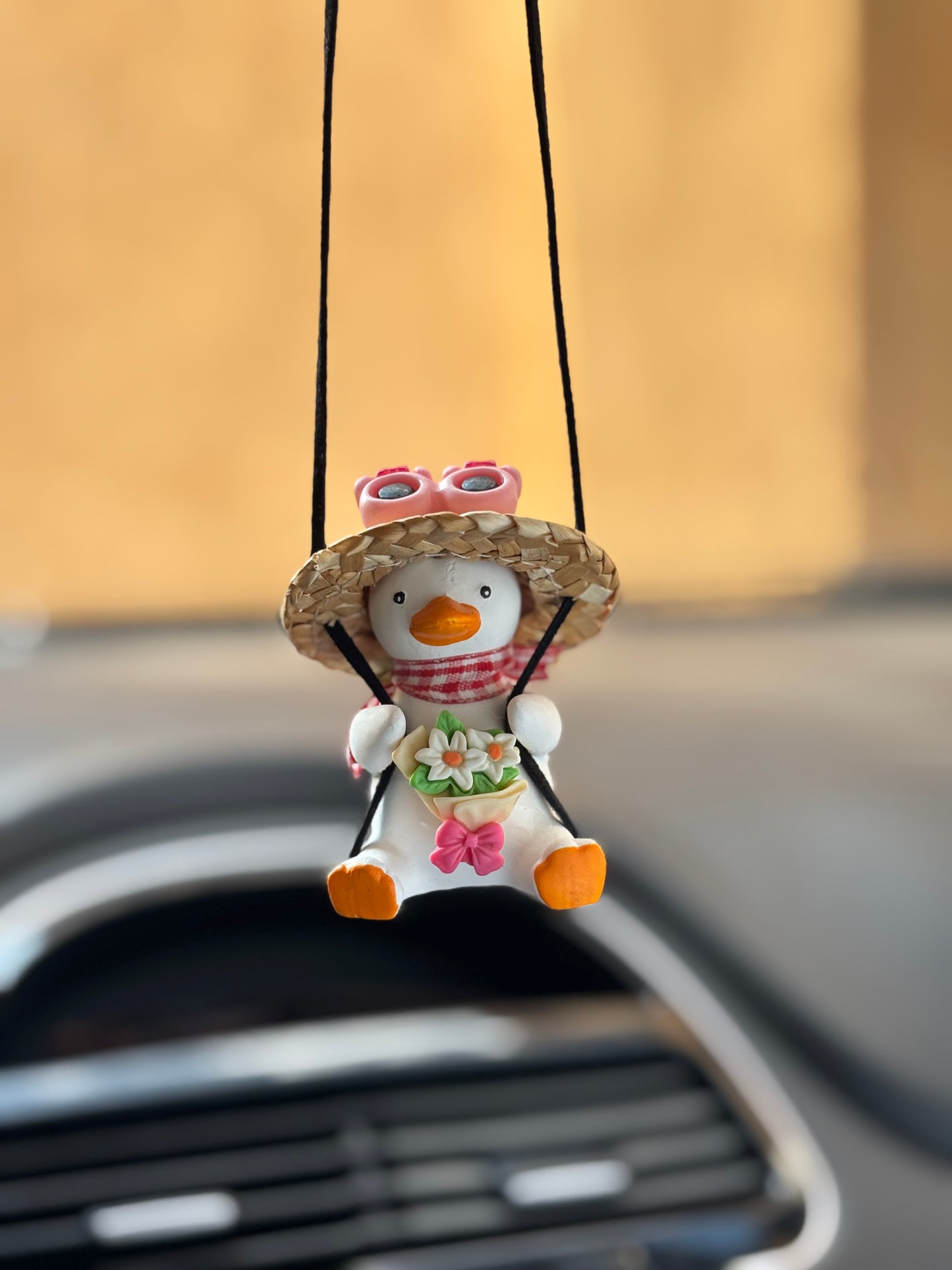 Flowers Duck Mirror Pendant