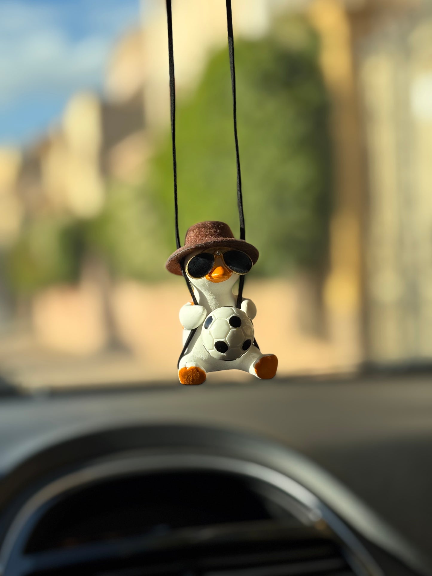 Football Duck Mirror Pendant