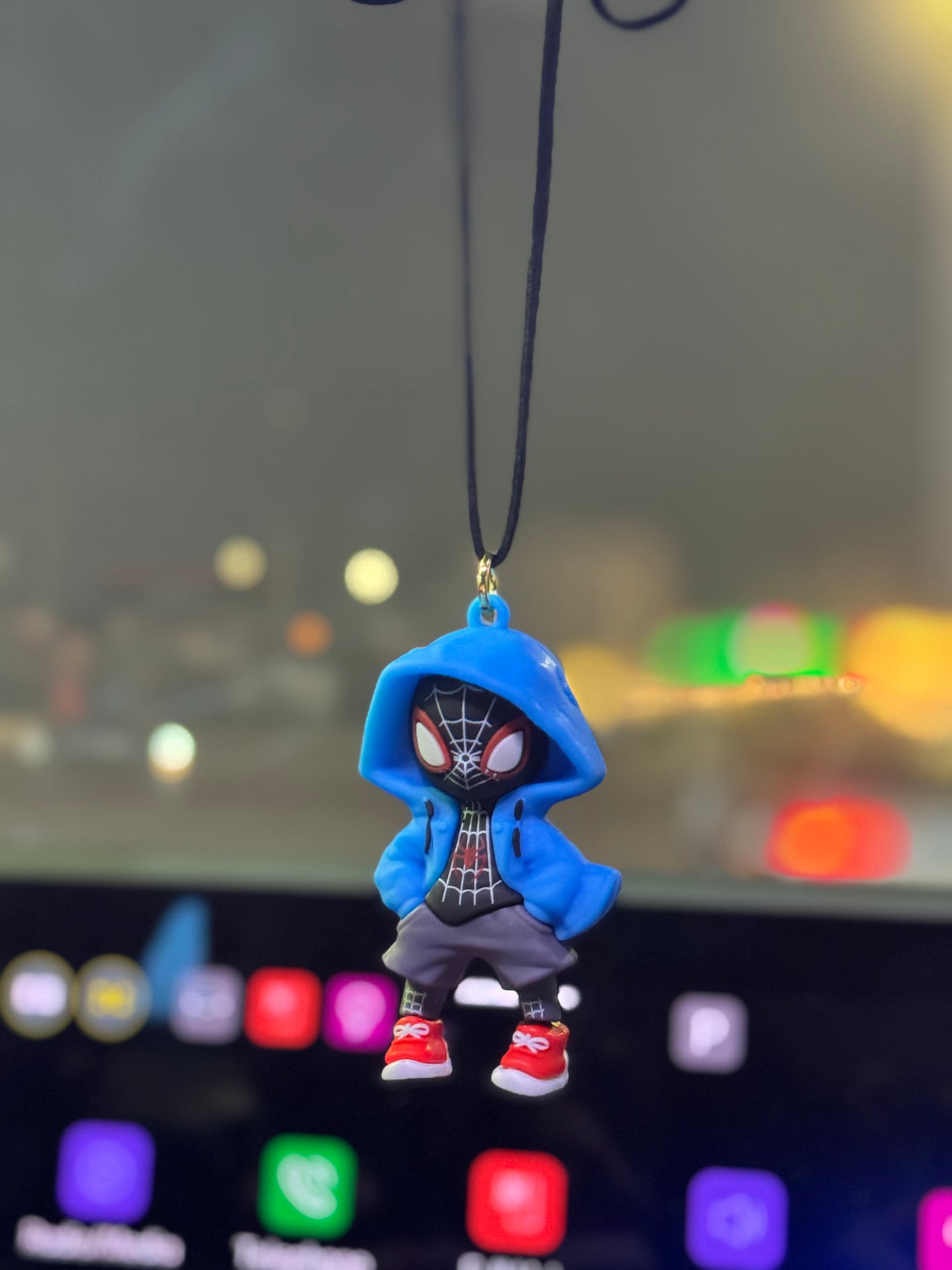 Blue Spiderman Mirror Pendant