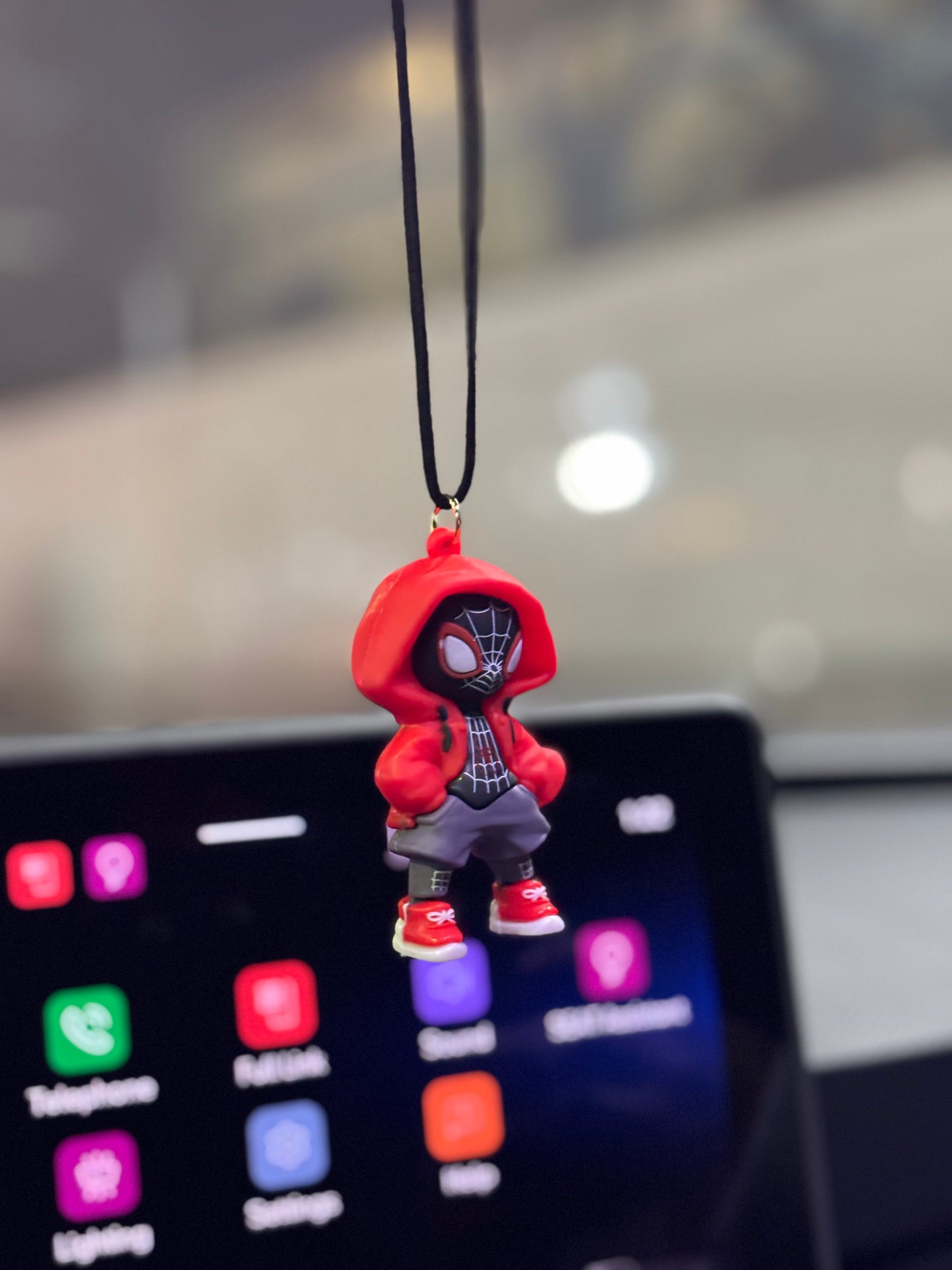 Red Spiderman Mirror Pendant